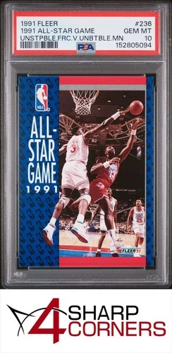 1991 FLEER #236 MICHAEL JORDAN-PATRICK EWING-KARL MALONE PSA 10