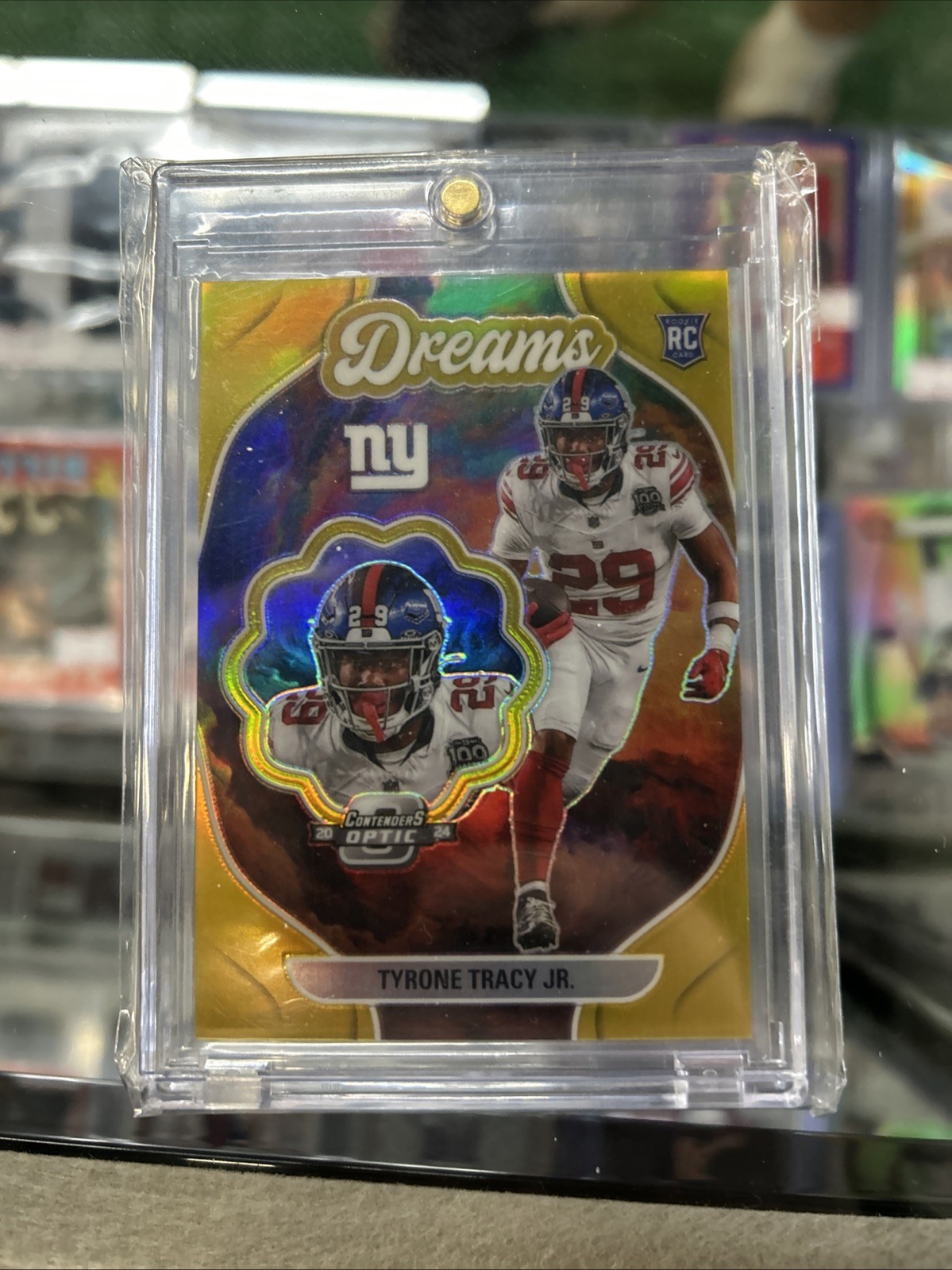 2024 Panini Contenders Optic Dreams GOLD PRIZM Tyrone Tracy Jr RC #9/10 NYG