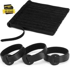 150PCS Reusable Fastener Straps - 6 Inch Cable Management Ties, Adjustable Hook 