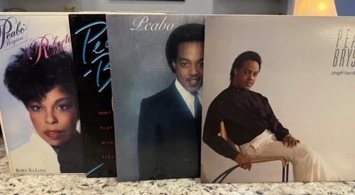 PEABO BRYSON 4X NM TO UNPLAYED VINYL LP LOT  I AM LOVE PLAY FIRE STRAIGHT HEART