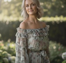 Zimmermann Tempest Ruffle Dress Size 0 AU 8 US 4 Off Shoulder Pastel Floral NWT