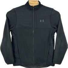 Mens Black Under Armour ColdGear Infrared Full Zip Sweatshirt Size Medium Fleece