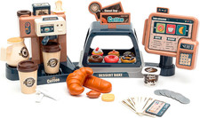 Pretend Role Play Toy Coffee Shop for Boys and Girls with Coffee Maker Machine