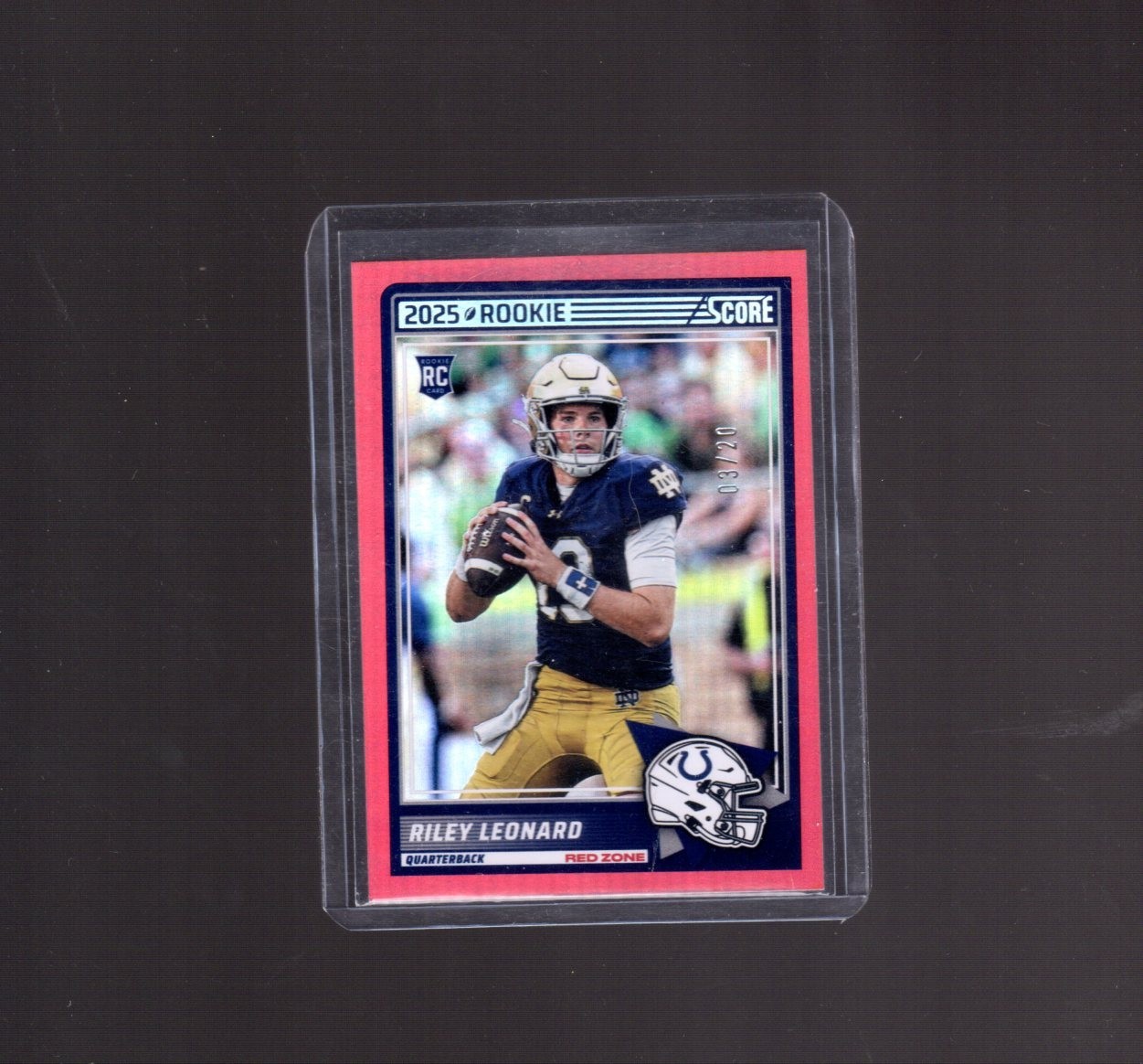 2025 PANINI SCORE RED ZONE RILEY LEONARD SP #9 03/20 NOTRE DAME/COLTS
