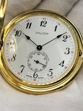 47mm [SWISS, MINT] Phillipe Monet By Arnex Pocket Watch 17 Jewel Vintage 