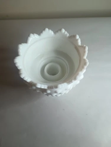 Vintage Fenton White Hobnail Milk Glass Candle Holder (3.5 in)