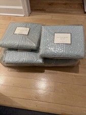 Pottery Barn Hanna Quilt, Standard And Euro Shams Lt Blue Full/queen Set