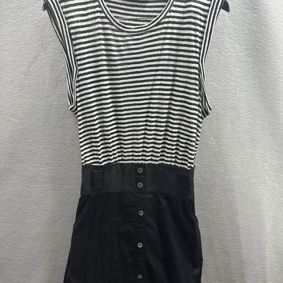 Veronica Beard Jeans Linen Blend Dress Womens S Stripe Maxi Skirt Quiet Luxury - Image 3 of 4