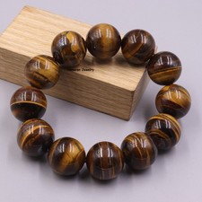 Real Perfect Tiger Eyes Men Women Gift 16mm Big Square Beads String Bracelet