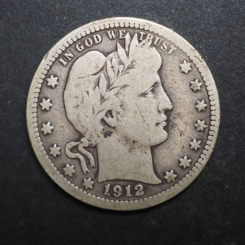 1912   *P *  BARBER SILVER QUARTER  ***NICE*** FREE SHIPPING   C2085