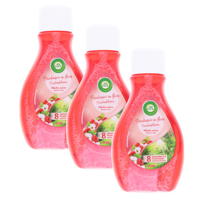 3 x Air Wick Aktiv Geruchsneutralisierer je 375 ml Himbeerblüte