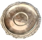 1994 6” round serving tray ornate scroll floral rim Homan quadruple silver plate — photo 1