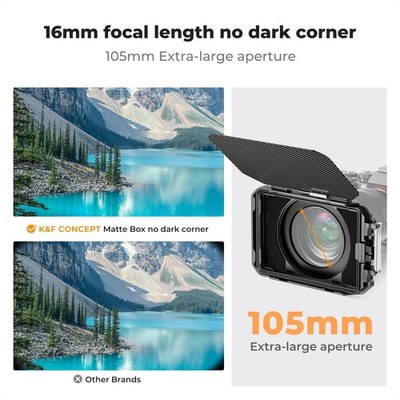 K&F CONCEPT Mini Matte Box DSLR Mattebox for 67/72/77/82/95mm 4x5