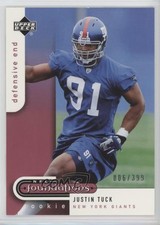 2005 Upper Deck NFL Foundations Rookie Foundations /399 Justin Tuck #129 8xg