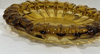 Vintage MCM Large Heavy Amber Glass 7
