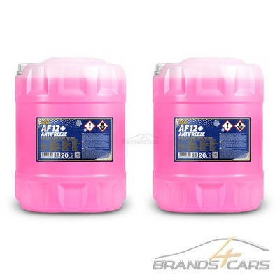 MANNOL 2x 20 L LITER ANTIFREEZE AF12+ (-40) LONGLIFE FROSTSCHUTZMITTEL ROT 52307