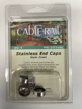 Feeney Cable Rail 3373-PKG SS Crown Decorative End Cap (Pack of 4)