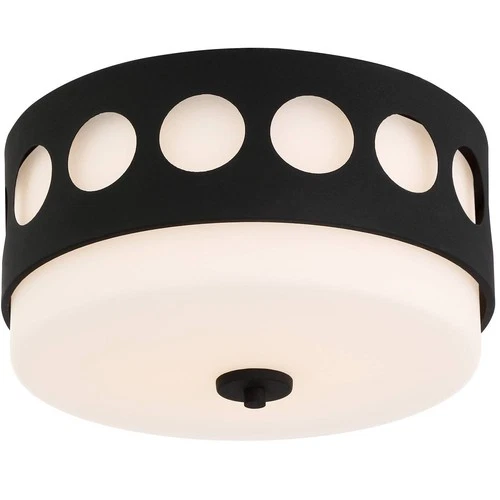 Crystorama Kirby 13 1/4" Wide Black Forged Ceiling Light - Picture 2 of 6