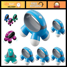 Mini Hand-Held Massager with Grip, Battery Operated Vibration, 4 Massage Nodes,