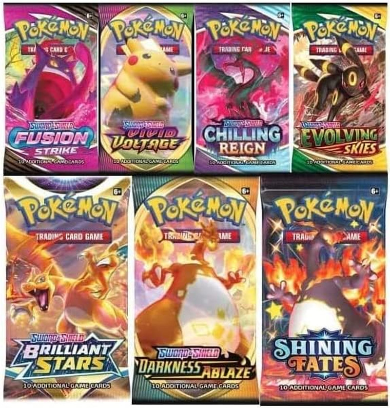 Pokemon TCG: Authentic Factory Sealed Booster Pack Includes Mystery Card Bundle