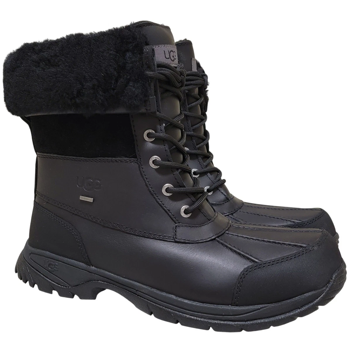 UGG Men’s Ory Black Leather Waterproof Winter Boot Size US 7.5 UGG Insulated Solid Boots for Men for Sale | Shop New & Used  main image 3