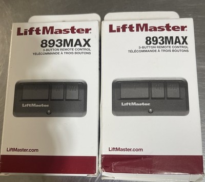 (QTY 2) LiftMaster 893MAX: 3-Button Remote Control Garage Door Opener