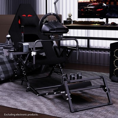 Hottoby Foldable Racing Simulator Cockpit Fit Logitech G923 Moza Thrustmaster