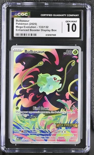 2025 POKEMON MEG EN-MEGA EVOLUTION STAMPED #133 BULBASAUR CGC 10