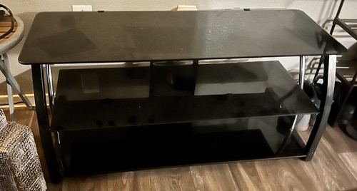 Whalen TV Stand Storage for TVS up to 65 inch with 3 Display Tempered Glass...
