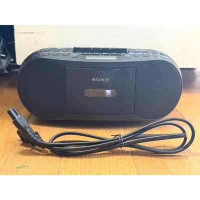 SONY CFD-S70 CD Radio Cassette Recorder Boombox Wide FM Serviced Japan Black - Image 1 of 4