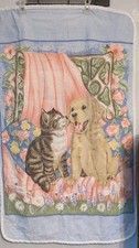 Baby Crib Comforter/Quilt Kitten Puppy Flower Vintage 1998 41"X 26"