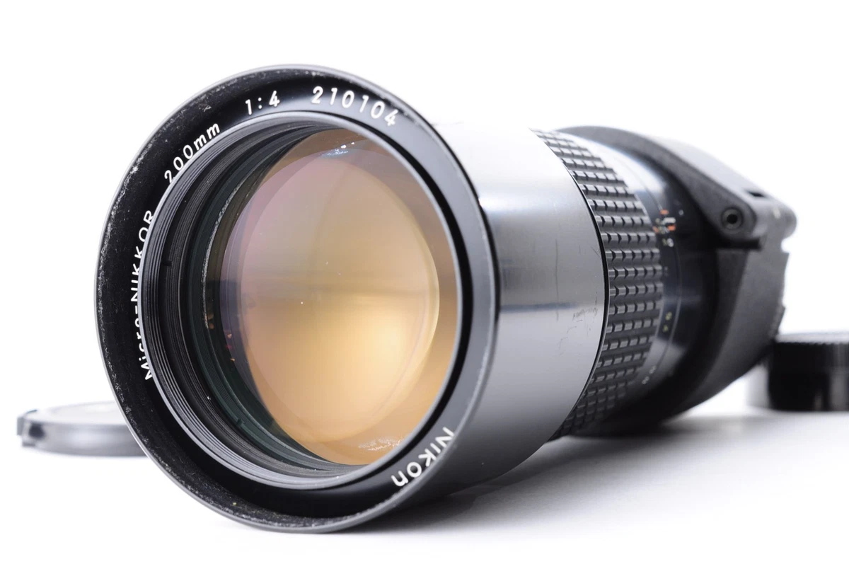 カメラレンズ MICRO-NIKKOR 200mm F:4 ニコン Nikon 秀逸なマイナーレンズ、AI AF Micro-Nikkor 200mm f/4D IF-ED。ニコン