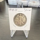 1939-D Liberty Walking Half Dollar 50C Silver Coin 0.9 Fineness Business Strike