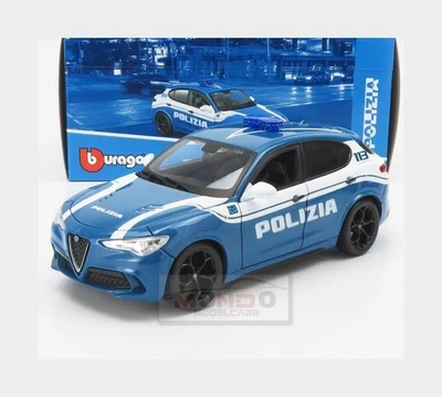 1:24 BURAGO Alfa Romeo Stelvio Polizia 2017 Light Blue BU21096-POL Modellbau - Bild 1 von 2