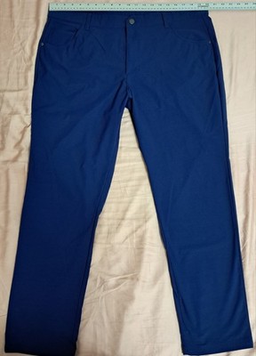 Adidas Pants Mens 40x32 (40x30.5) Blue Adicross Scrub Stretch Nylon 5 Pocket 