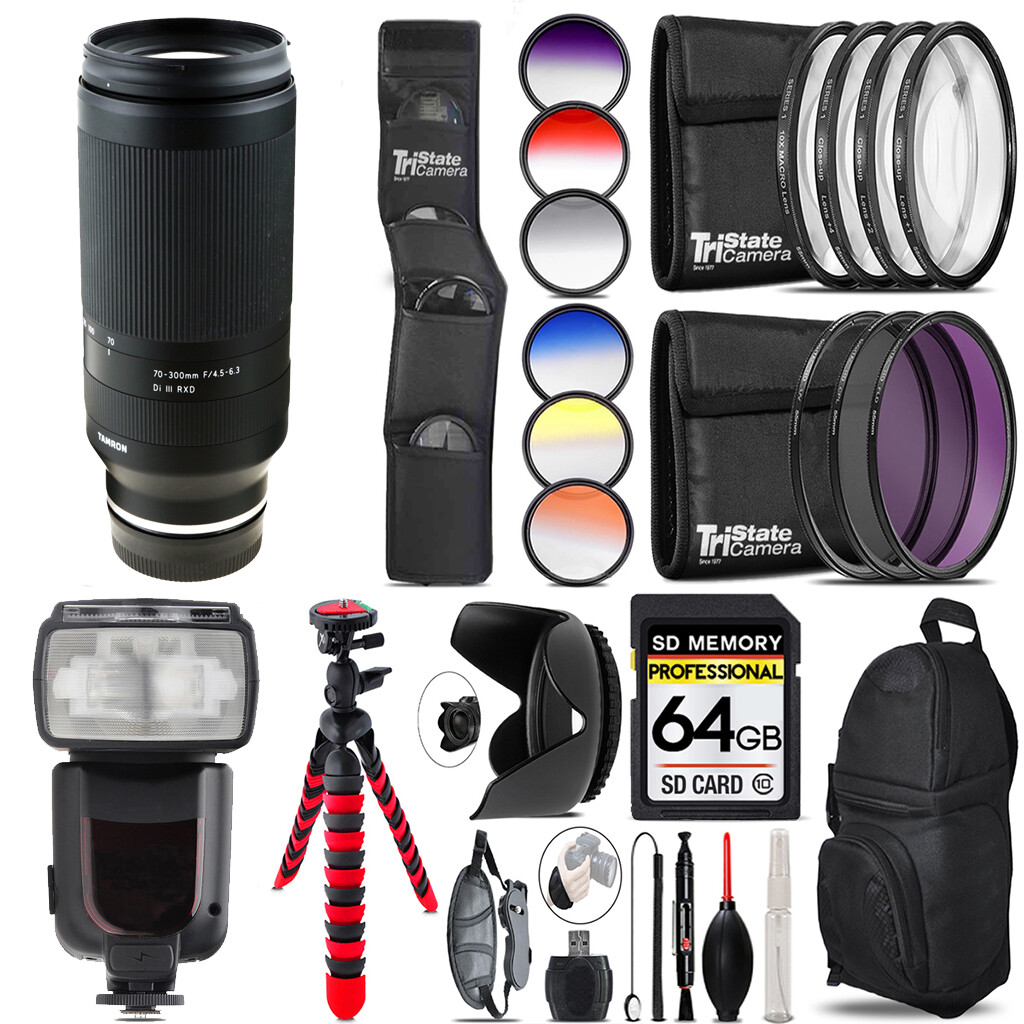 Tamron 70-300mm f/4.5-6.3 Di III RXD Lens (Z) +13 Piece Filter