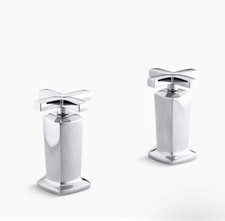 Guarnizione valvola Kohler Margaux K-T16248-3-CP con maniglie a croce per montaggio a ponte