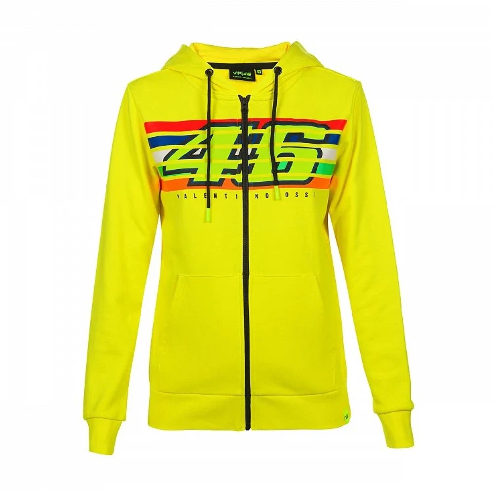 Felpa con cappuccio in pile 46 Righe donna ufficiale Valentino Rossi collezione 46