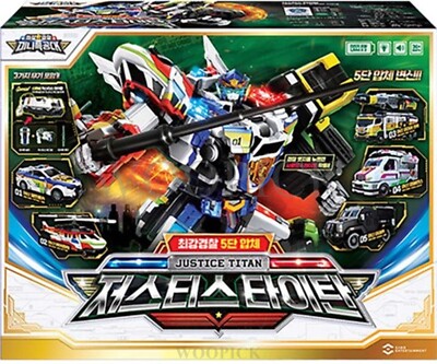 Miniforce Super Cops JUSTICE TITAN 5-Vehicle Combine Transformer Robot -Express