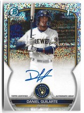 2023 Bowman Chrome #CPA-DGE Daniel Guilarte 1st /299 Auto Speckle Refractor