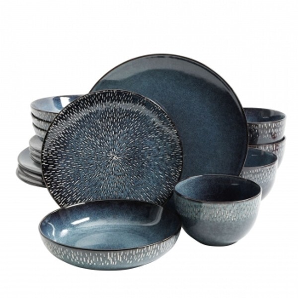 Gibson Elite Matisse 16-Piece Double Bowl Dinnerware Set, Co