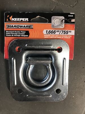 04528 Keeper 04528 4 7/16'' Recessed Square Flip Ring Anchor