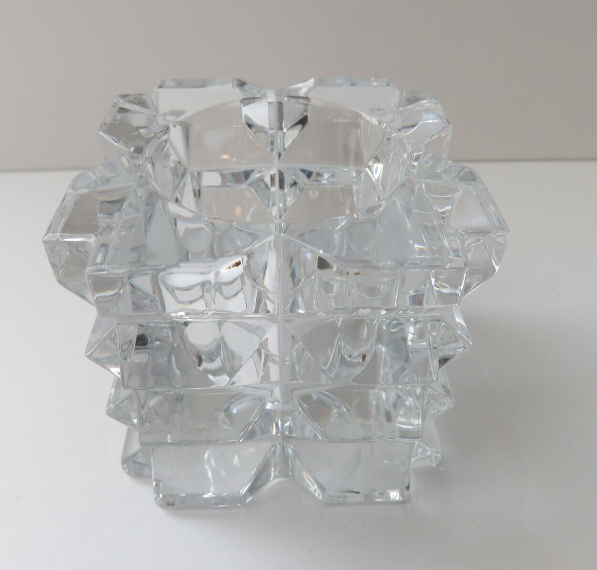 Candle Holder Crystal Clear Cube MIKASA Skylight | eBay