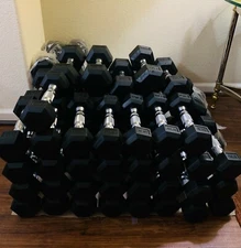 Pair of Rubber Coated Hex Dumbbell Hand Weight Set, 5 lbs  ✅USA SELLER! 
