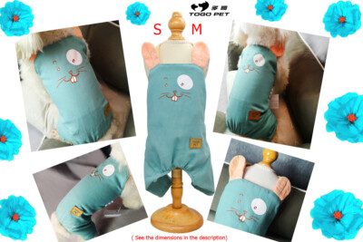 Ambaby Bunny Turquoise Small Medium Dog Jumper Puppy Jumpsuit Dog Shirt Clothing