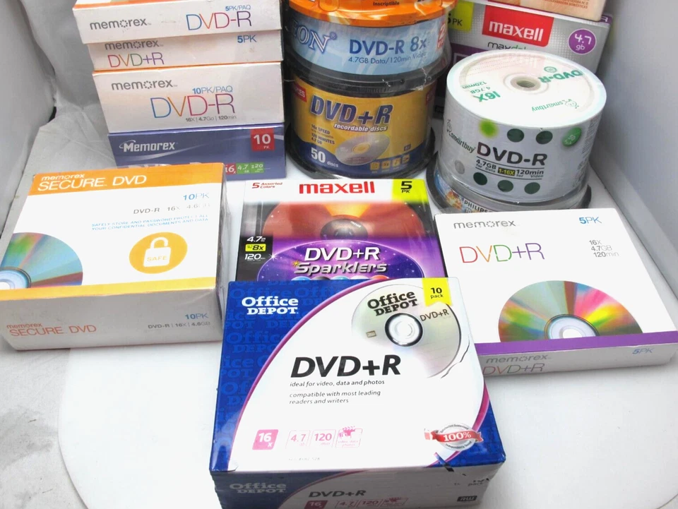 大量 批量 272 张 DVD-R 可录制 可写空白光盘 120 16X 混合品牌 — 第 2/4 张图片