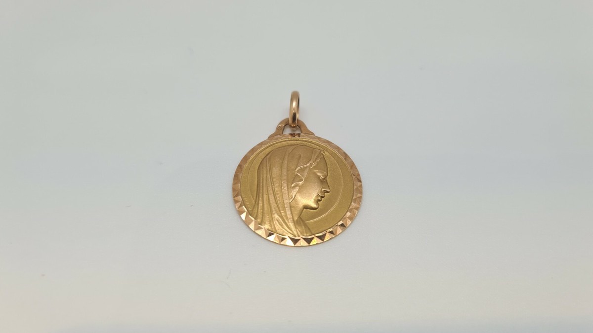Pendentif En Or Jaune 18 Carats 3,72g - Rond 20mm - Occasion Bon état - Style Religieux