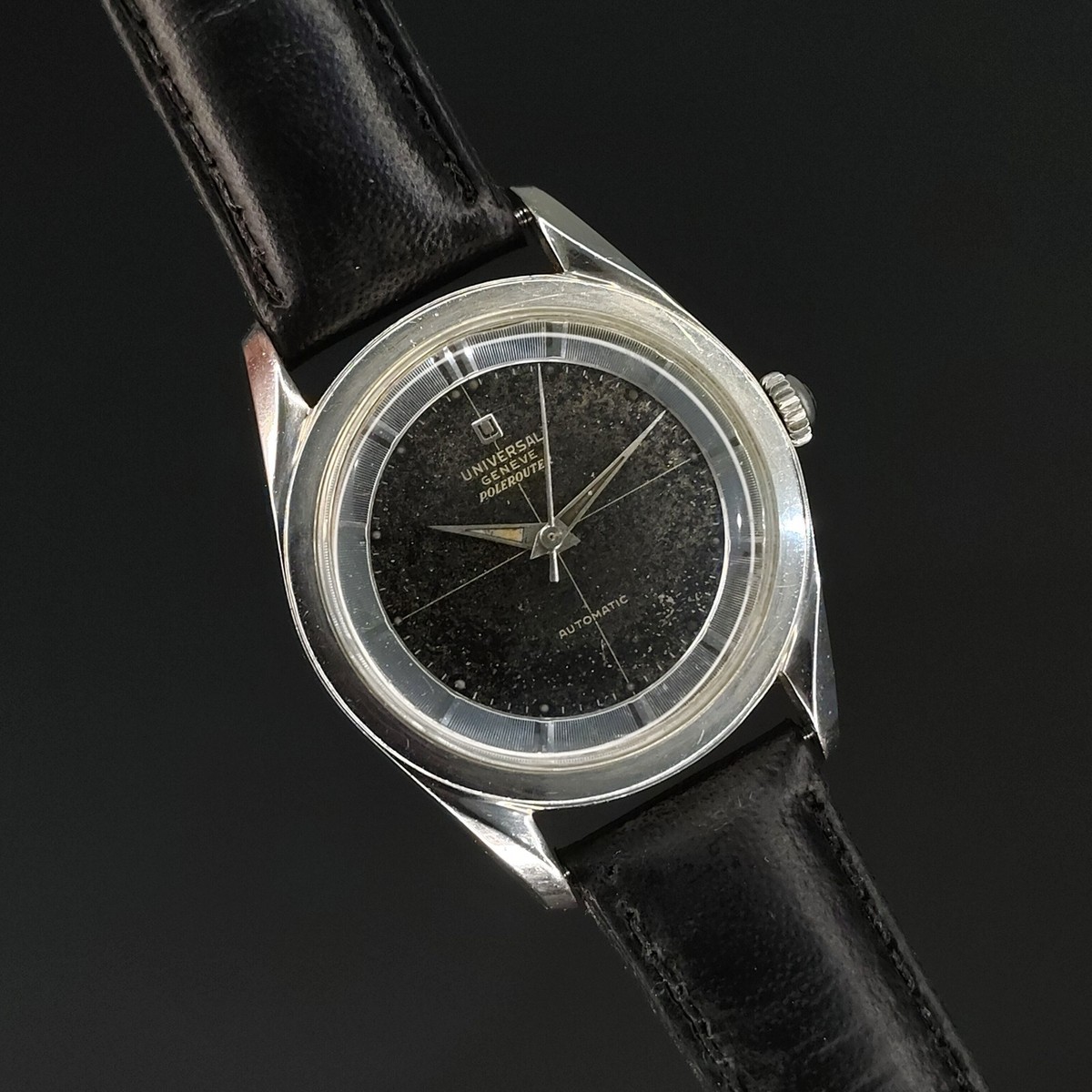 Universal Geneve Polerouter 20217-4 Black STARDUST DIAL Big Lume