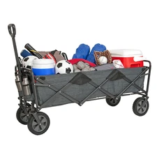 Mac Sports Deluxe Extended Folding Wagon w/Brakes Cart 350 lb Weight Capacity