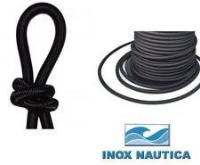 CORDA ELASTICA NERO Ø 8mm x 5mt - CIMA TRECCIA BARCA CAMPER GOMMONI VELA CAMION